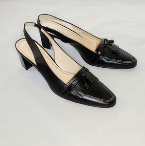 Etienne Aigner Leather Slingback Heels